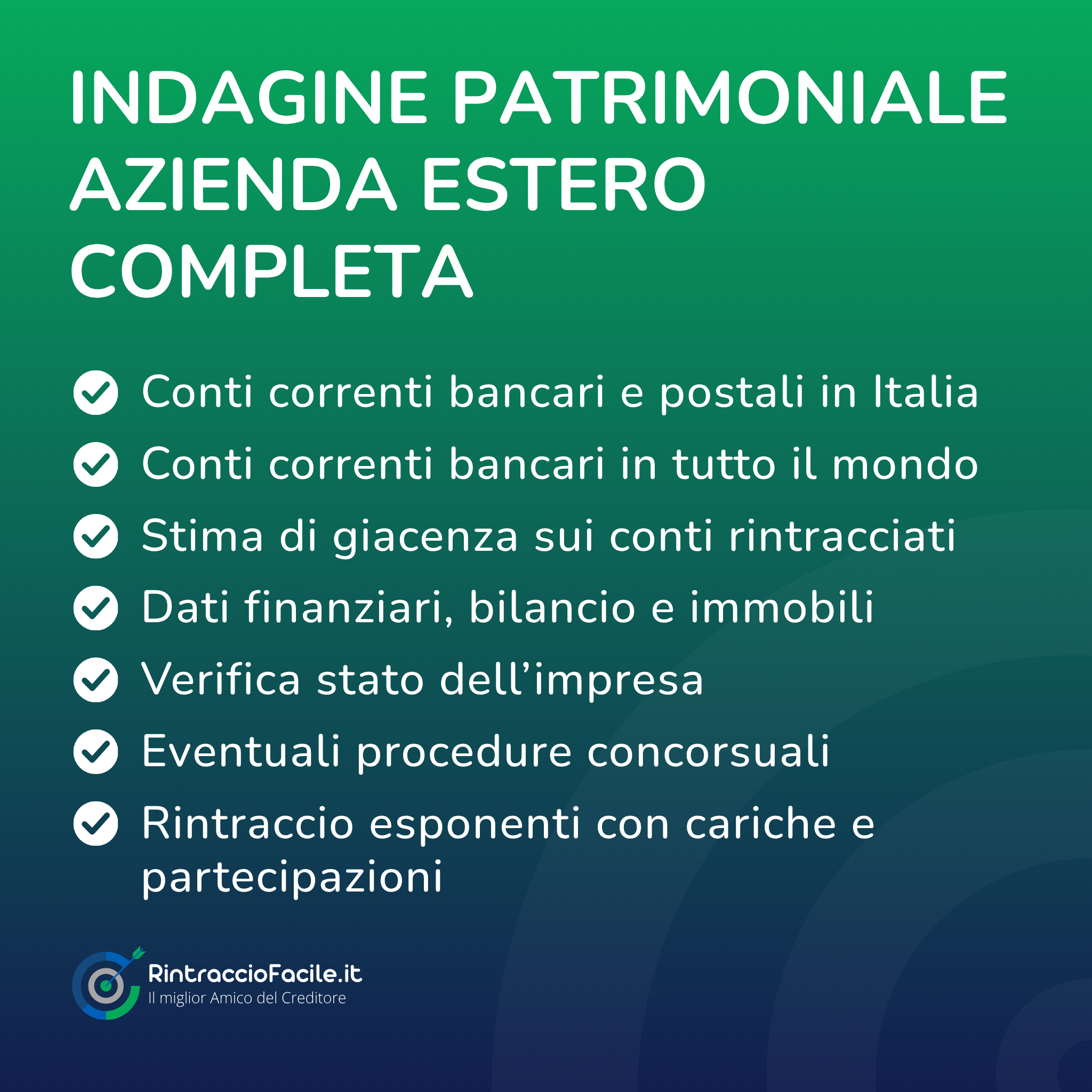 Indagine Patrimoniale Azienda Estero Completa