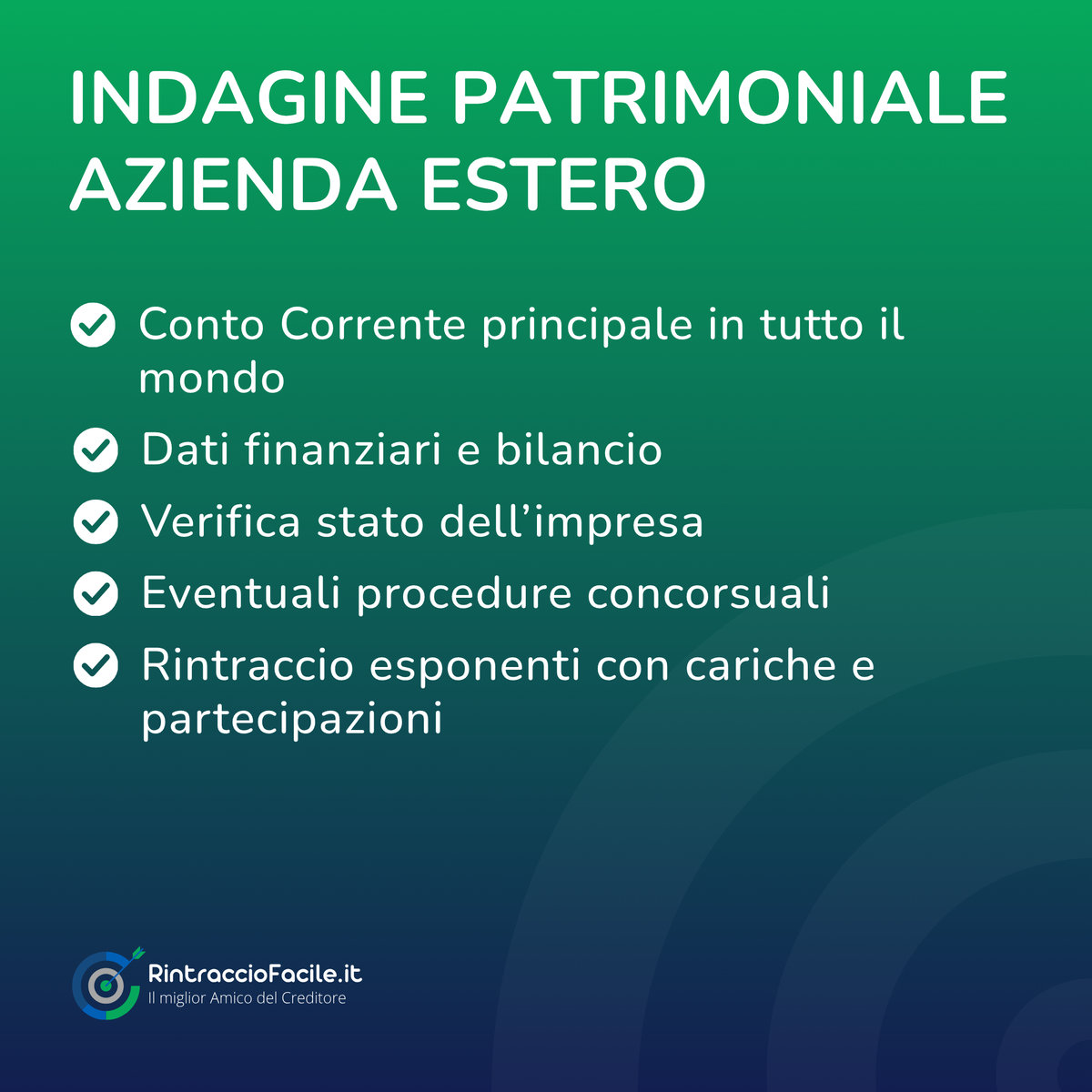 Indagine Patrimoniale Azienda Estero