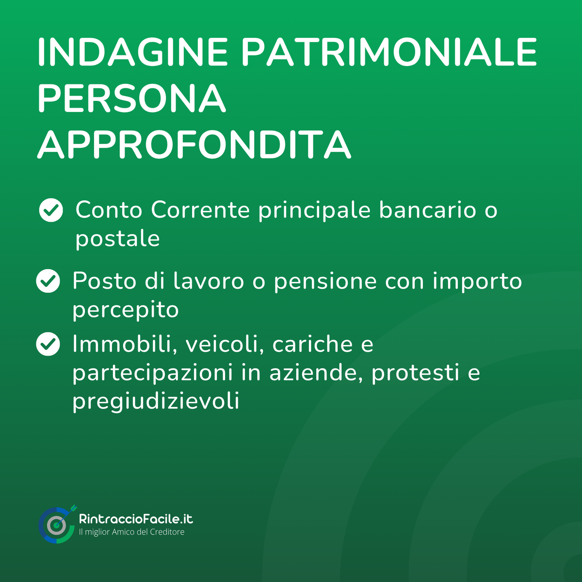 Indagine Patrimoniale Persona Approfondita