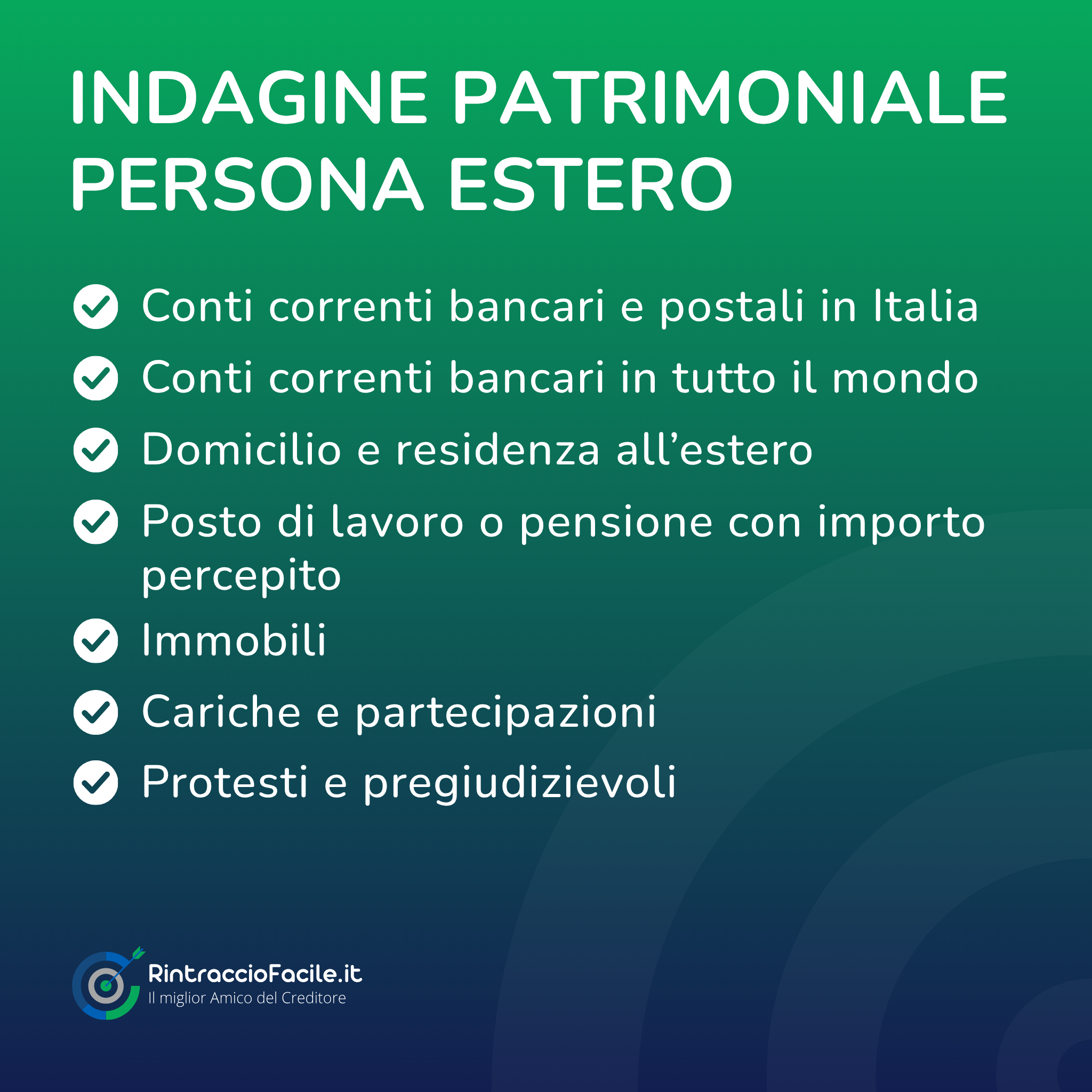 Indagine Patrimoniale Persona Estero