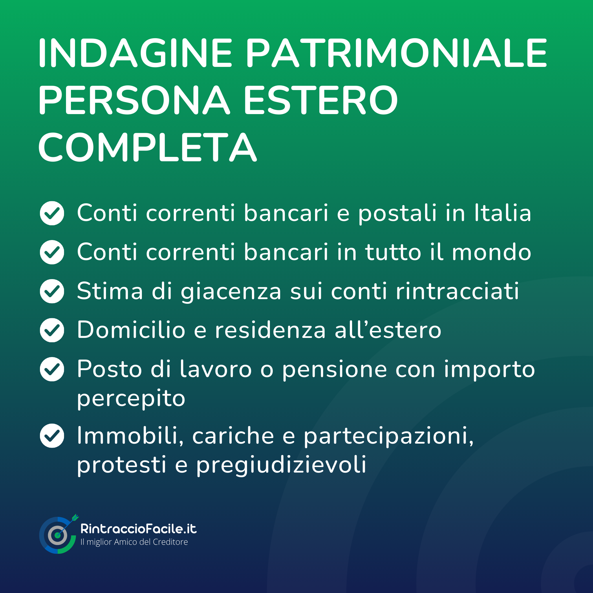 Indagine Patrimoniale Persona Estero Completa